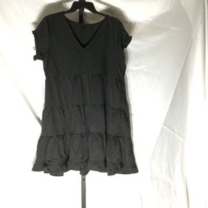 Black, textured Babydoll dress